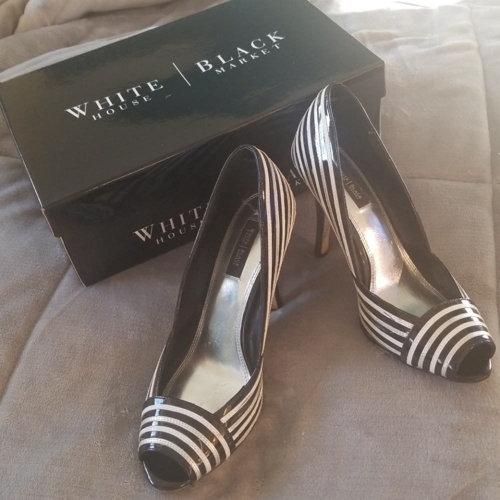 WHBM stripped pumps